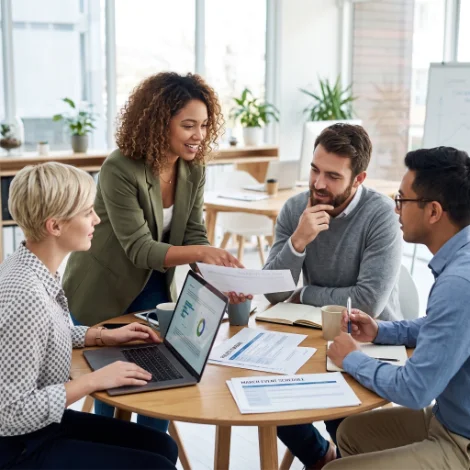 Team meeting in a conference room