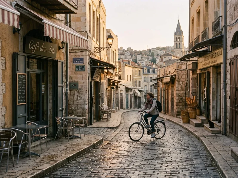 European city break street scene